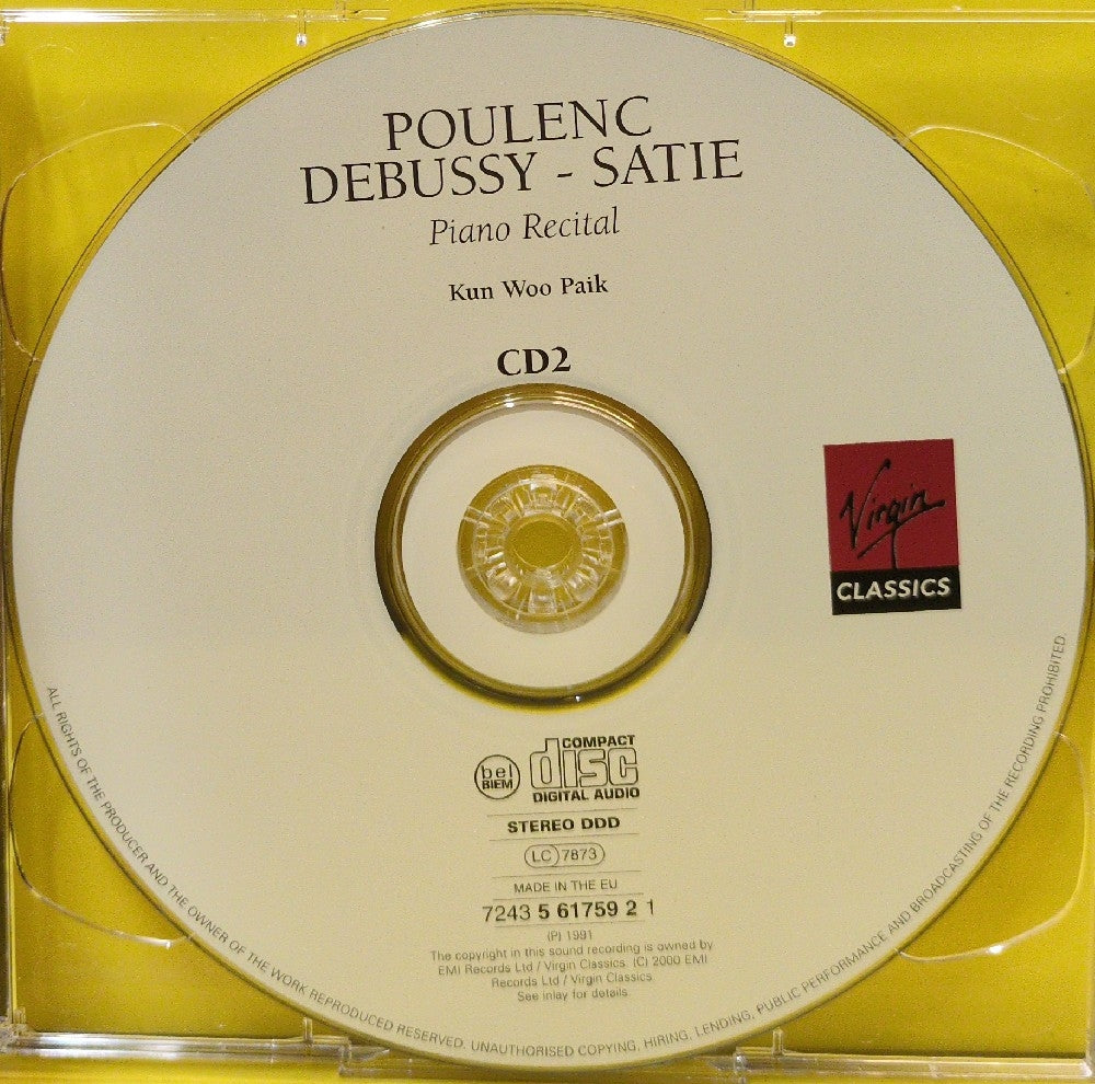 Kun Woo Paik, Liszt, Poulenc, Debussy, Satie - Kun Woo Paik - 2000 - 7243 5 61757 2 3 - Used - VG++ - CDs - 2xCD - European Import