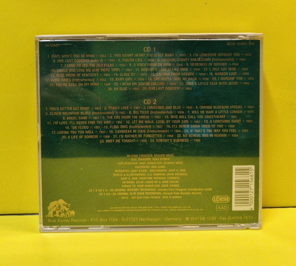 The Stanley Brothers & The Clinch Mountain Boys - 1953-1958 & 1959 - 1993 - BCD 15681 BH - Used - EX - CDs - 2xCD - Germany Import