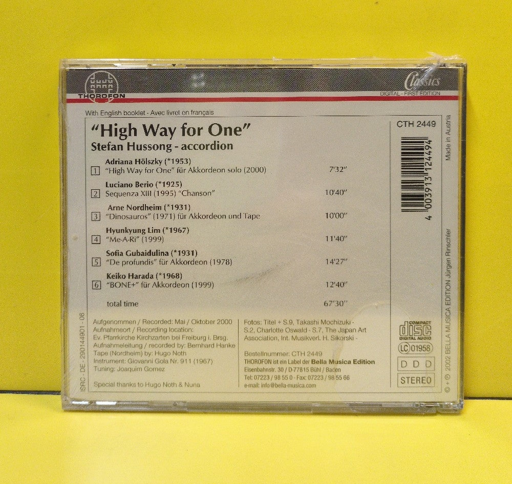 Stefan Hussong - High Way For One - 2002 - CTH 2449 - New - Sealed - CDs - Germany Import