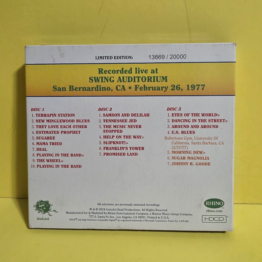 Grateful Dead  - Dave's Picks, Vol 29 ( Swing Auditorium, San Bernardino,CA 2/26/77 - 2019 - R2-573507 - New - VG++ - CDs
