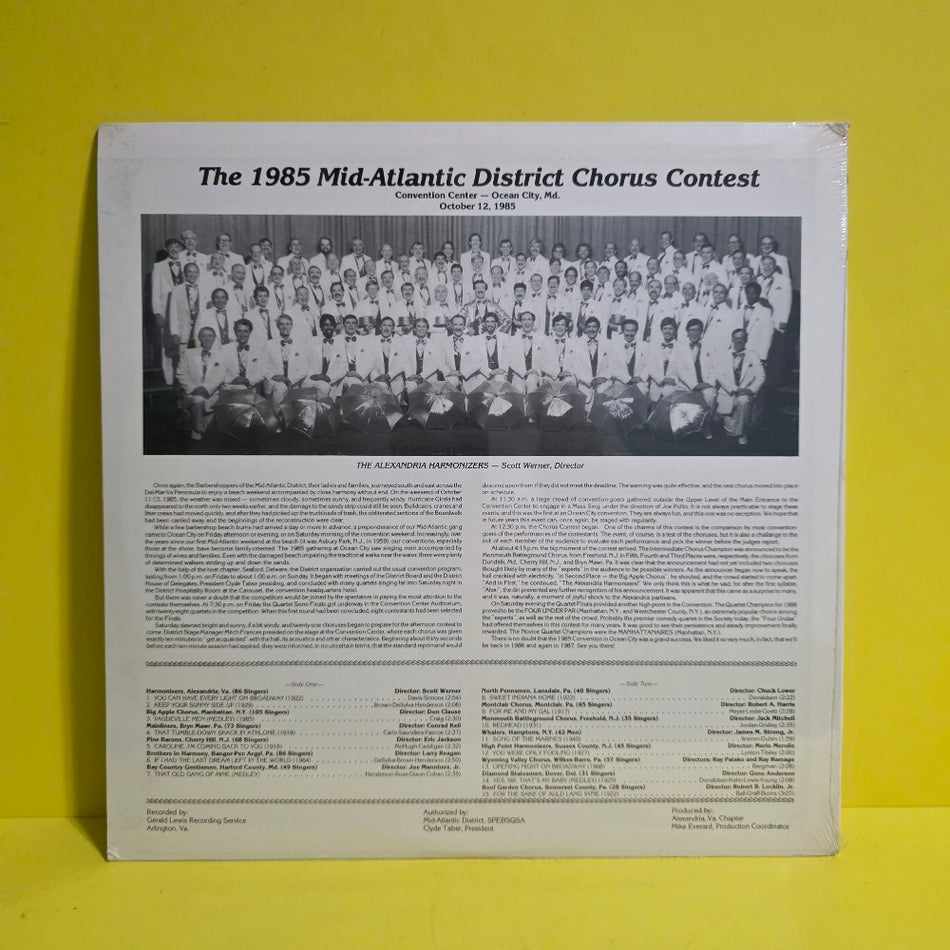 The Alexandria Harmanizers - Harmony Fest,1985 Mid-Atlantic District Barbershop Chorus Contest  - 1985 - New - Sealed - Vinyl