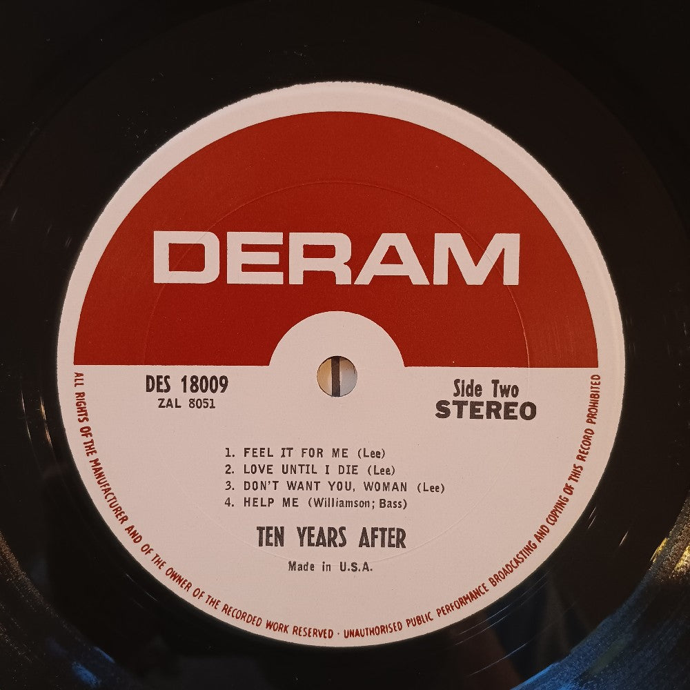 Ten Years After - Ten Years After / Self Titled PROMO - 1968 - DES 18009 - Used - VG++ - Vinyl