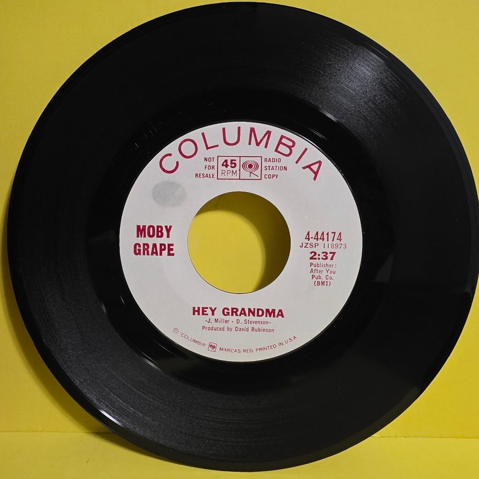 Moby Grape  - Hey Grandma/Come In The Morning  RARE PROMO  - 1967 - 4-44174 - Used - VG++ - Vinyl