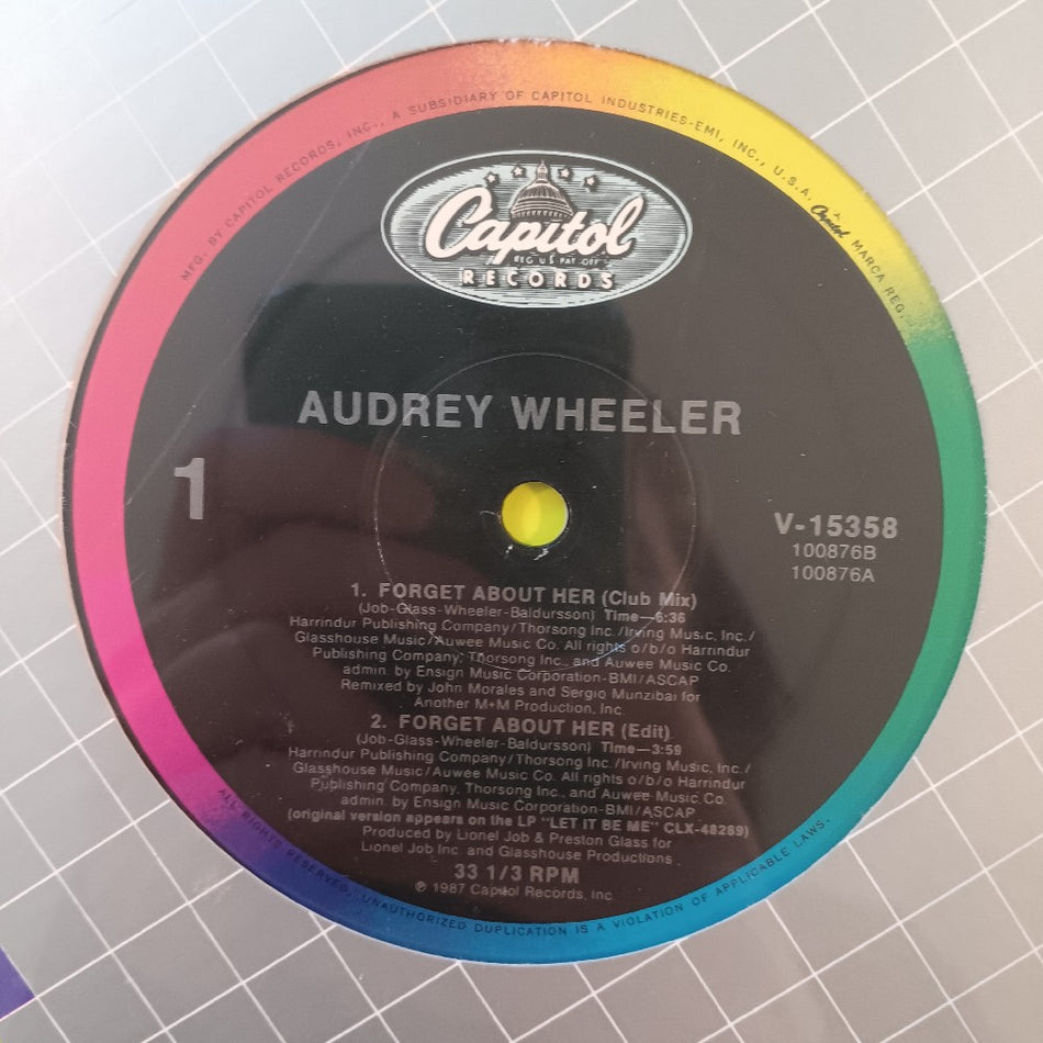 Audrey Wheeler - Forget About Her 12" - 1987 - V-15358 - New - Sealed - Vinyl