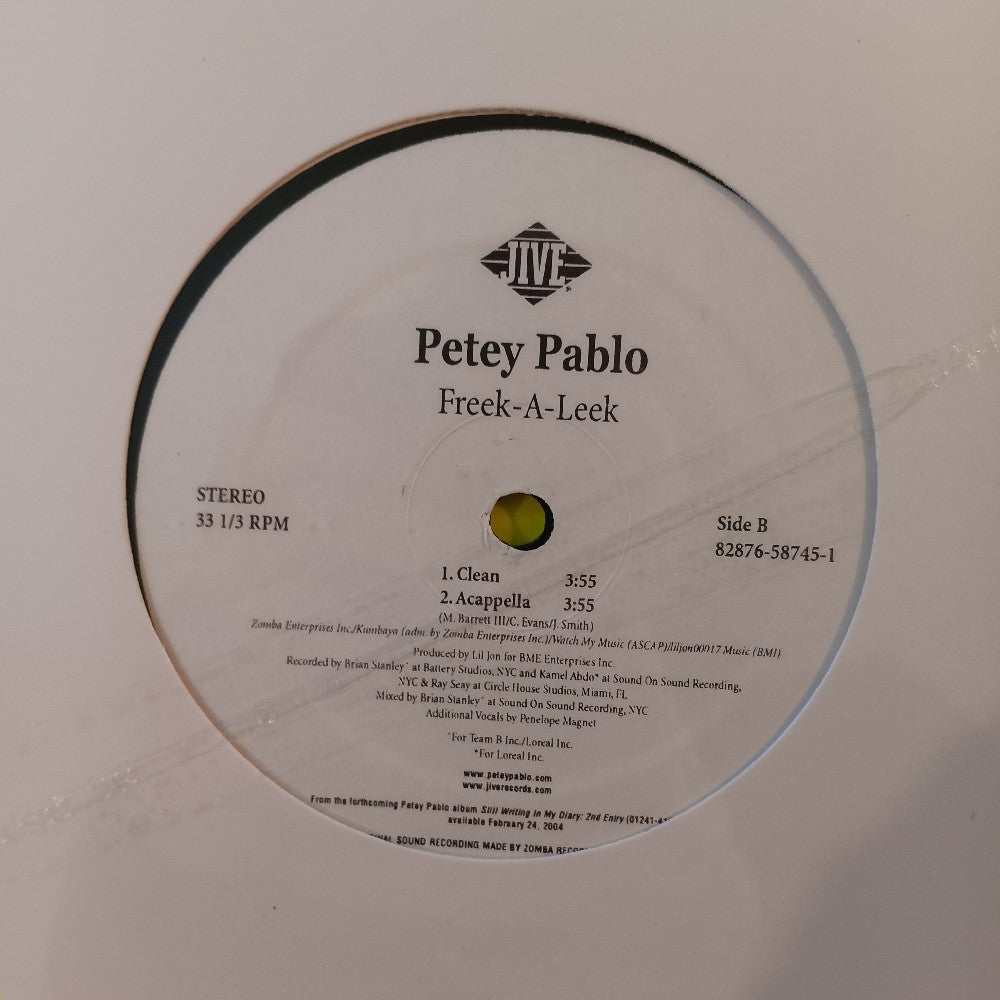 Petey Pablo - Freek A Leek 12" - 2004 - 82876-58745-1 - New - Sealed - Vinyl