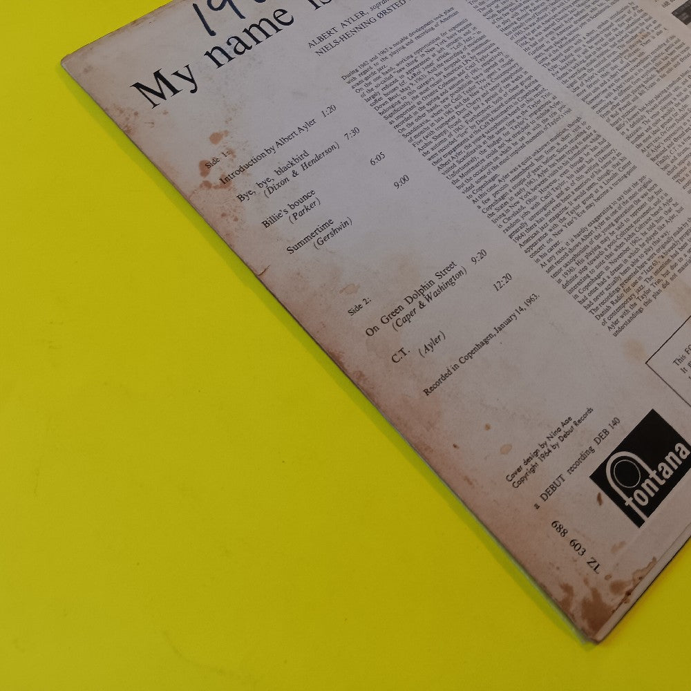 Albert Ayler - My Name Is Albert Alyer DENMARK - 1964 - DEB-140 - Used - VG - Vinyl