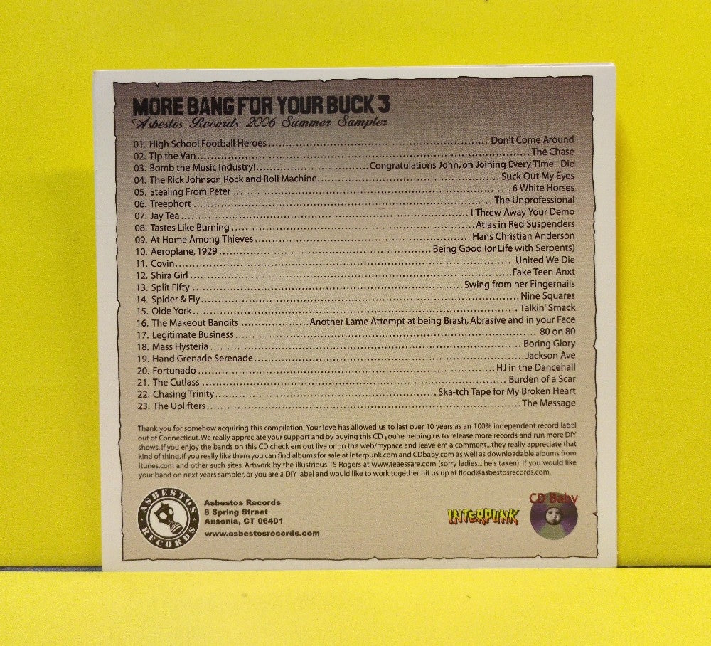 Various - More Bang For Your Buck 3 Asbestos Records 2006 Summer Sampler - 2006 - Used - EX - CDs