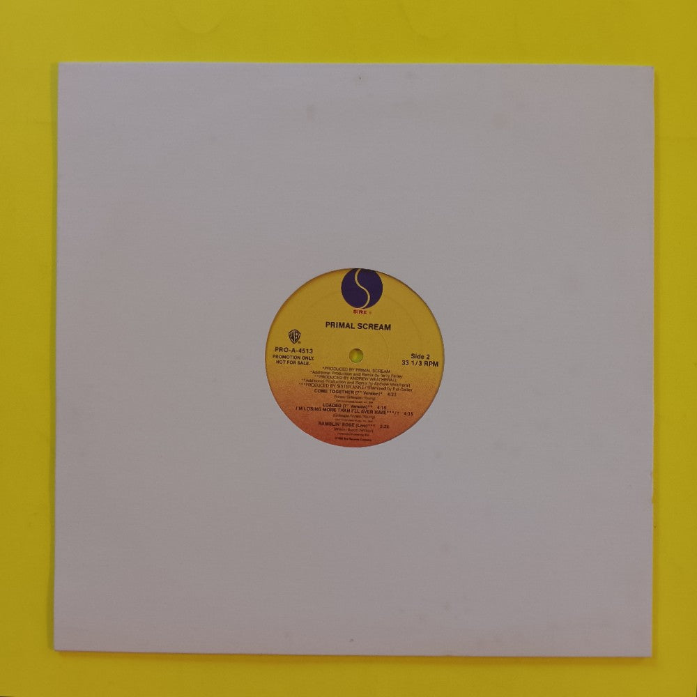 Primal Scream - Come Together 12" PROMO - 1990 - PRO-A-4513 - Used - EX - Vinyl