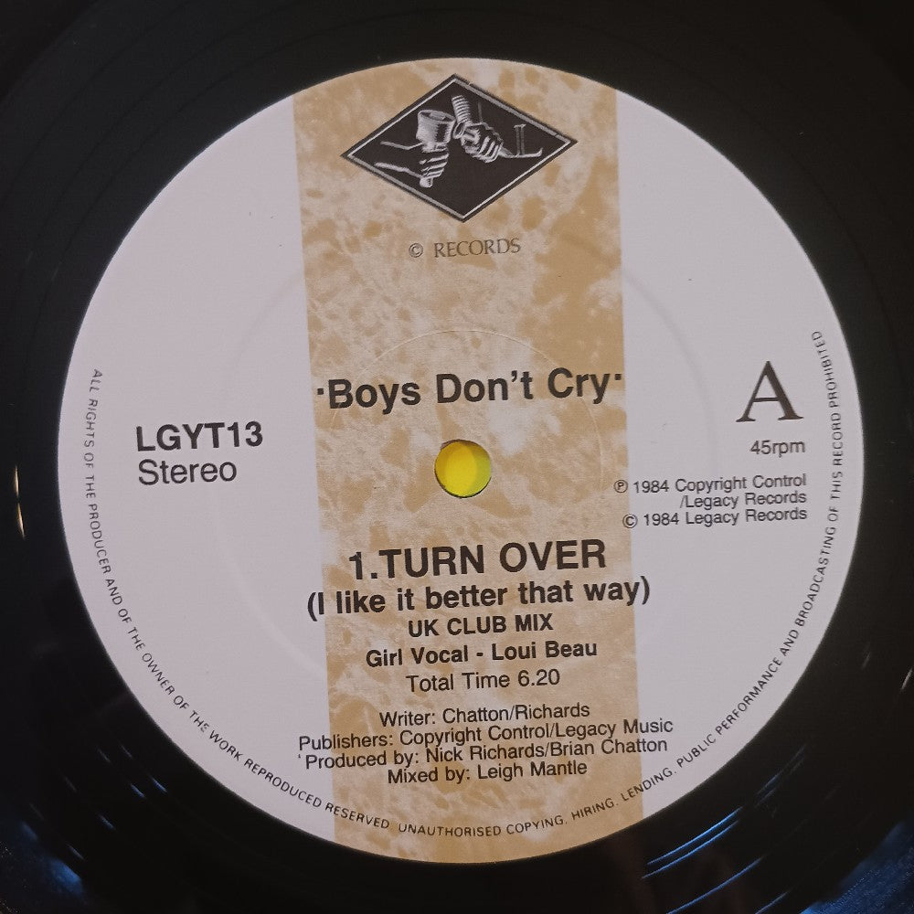 Boys Don't Cry - Turn Over UK PROMO & PRESS KIT - 1984 - LGYT13 - Used - EX - Vinyl