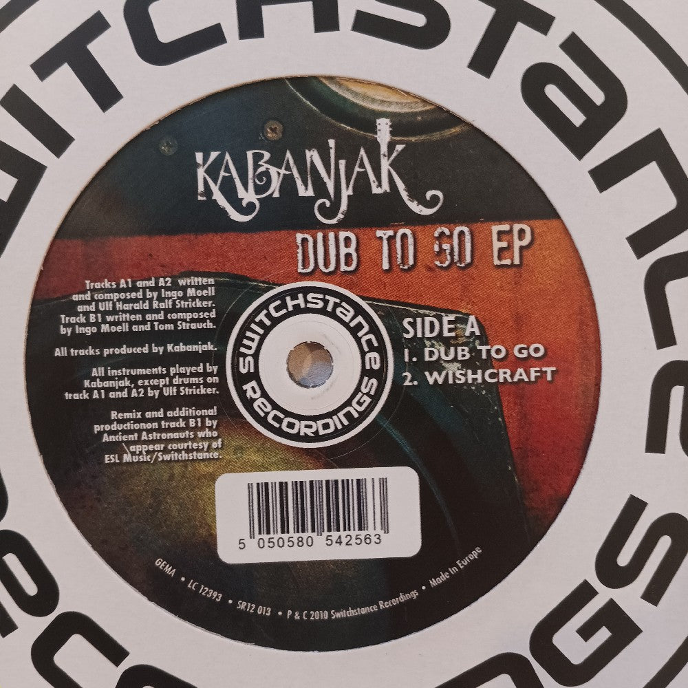 Kabanjak - Dub To Go EP - 2010 - SR12 013 - Used - EX - Vinyl
