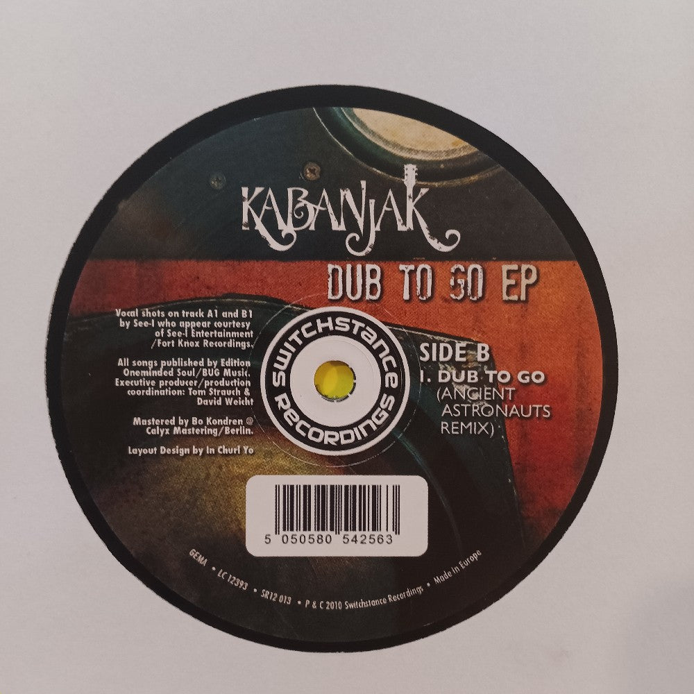 Kabanjak - Dub To Go EP - 2010 - SR12 013 - Used - EX - Vinyl