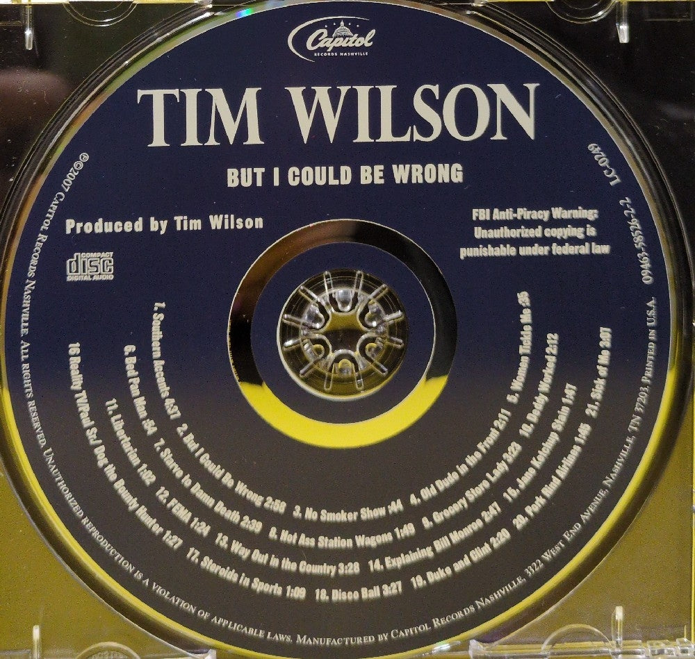 Tim Wilson - But I Could Be Wrong - 2007 - 09463-58526-2-2 - Used - EX - CDs - BMG Club Edition