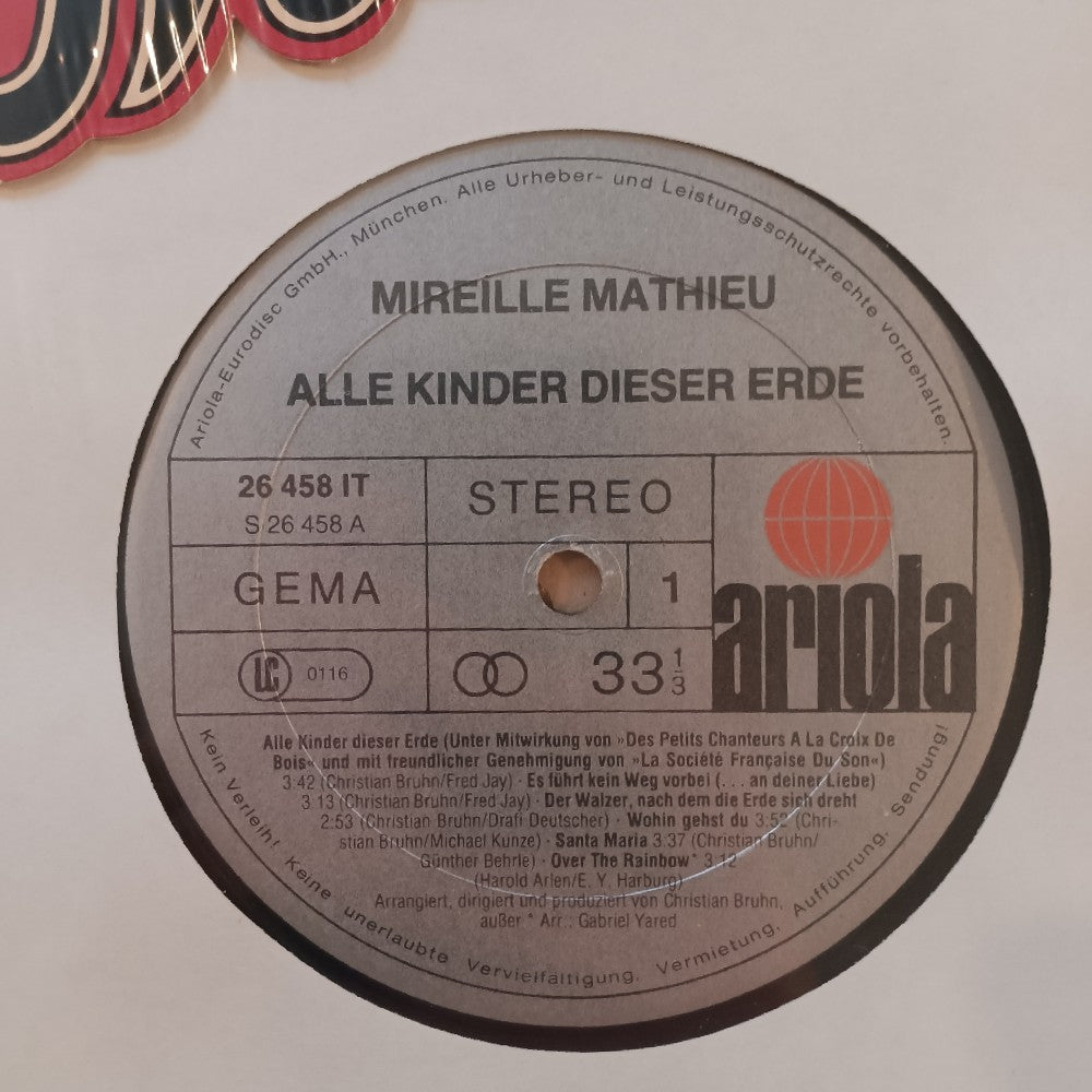 Mireille Mathieu - Alle Kinder Dieser Erde GERMANY - 1978 - 26 458 IT - Used - VG++ - Vinyl