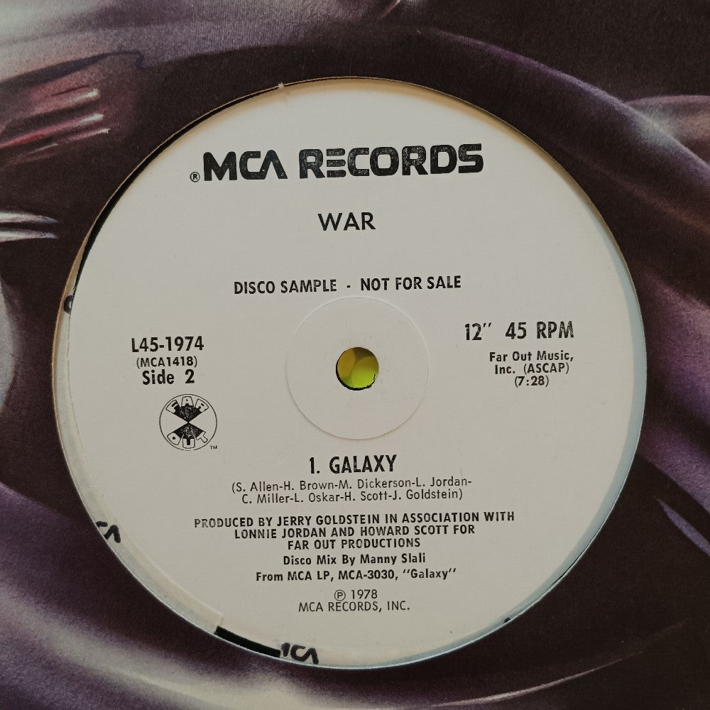 War - Galaxy 12" PROMO - 1978 - L45-1974 - Used - VG++ - Vinyl