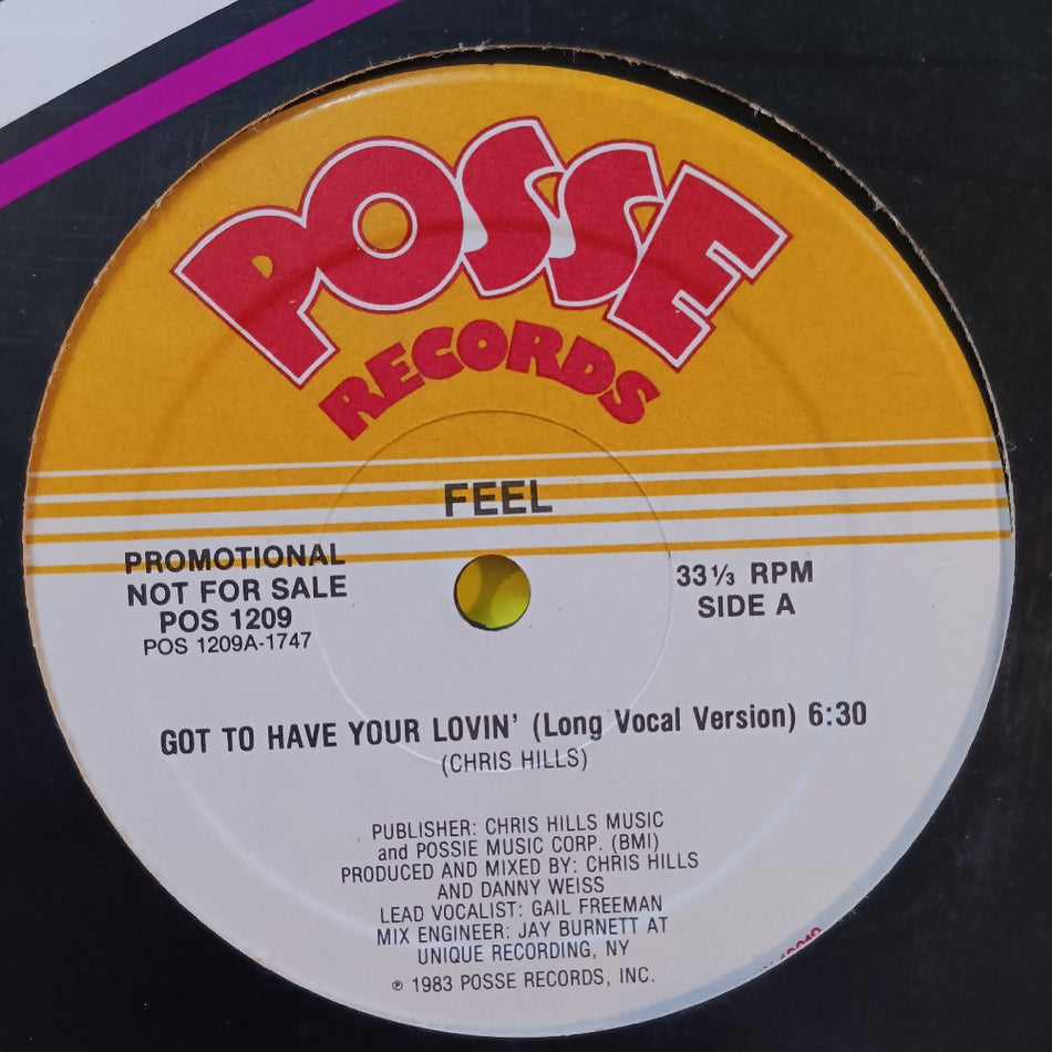 Feel - Got To Have Your Lovin' 12" PROMO - 1983 - POS 1209 - Used - VG++ - Vinyl