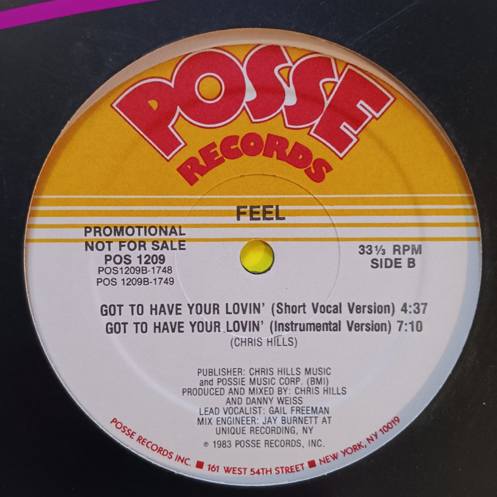 Feel - Got To Have Your Lovin' 12" PROMO - 1983 - POS 1209 - Used - VG++ - Vinyl