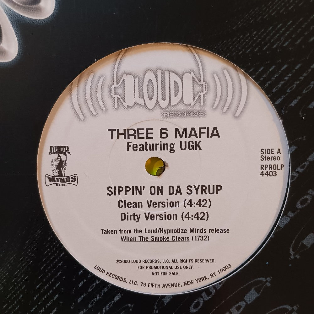 Three Six Mafia - Sippin On Da Syrup 12" PROMO - 2000 - RPROLP 4403 - Used - EX - Vinyl