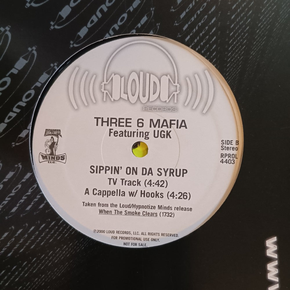 Three Six Mafia - Sippin On Da Syrup 12" PROMO - 2000 - RPROLP 4403 - Used - EX - Vinyl