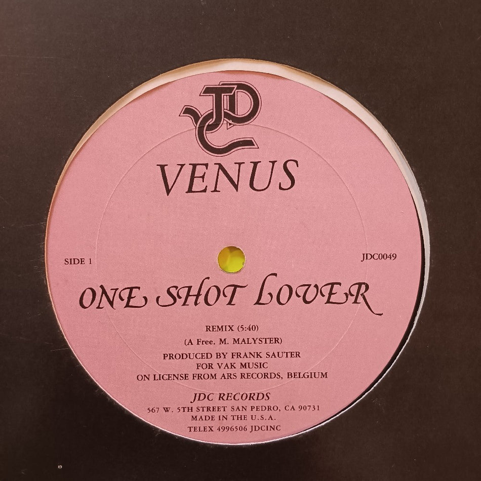 Venus - One Shot Lover 12" - 1985 - JDC0049 - Used - VG+ - Vinyl