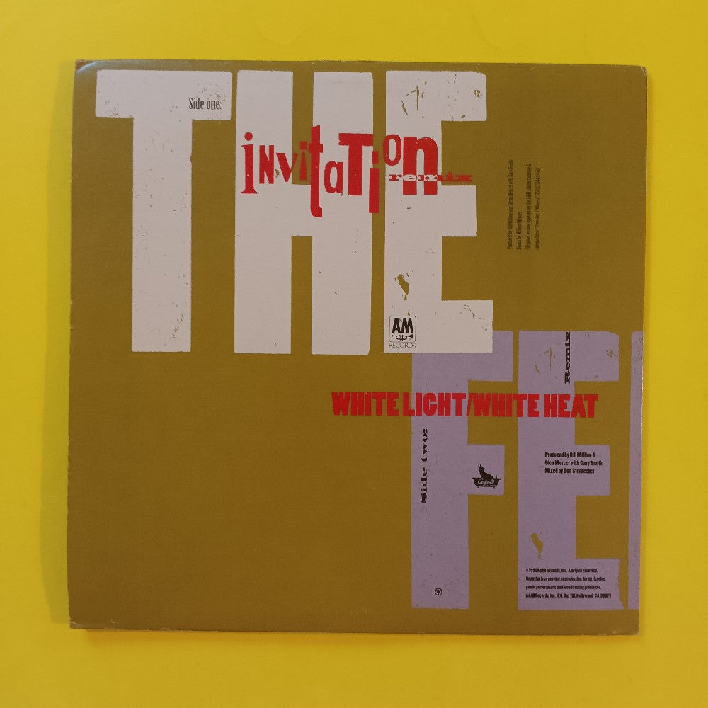 The Feelies - Invitation / White Light White Heat 12" - 1991 - 75021 72271 - Used - VG++ - Vinyl