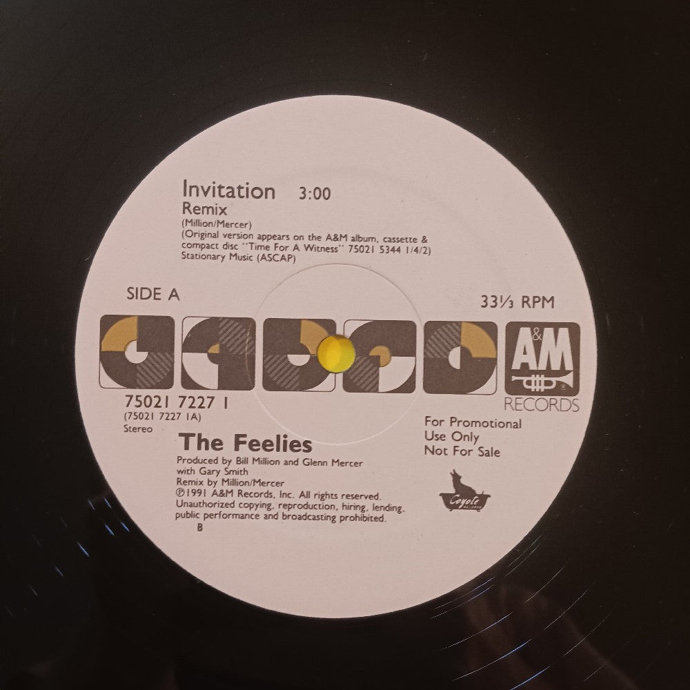 The Feelies - Invitation / White Light White Heat 12" - 1991 - 75021 72271 - Used - VG++ - Vinyl