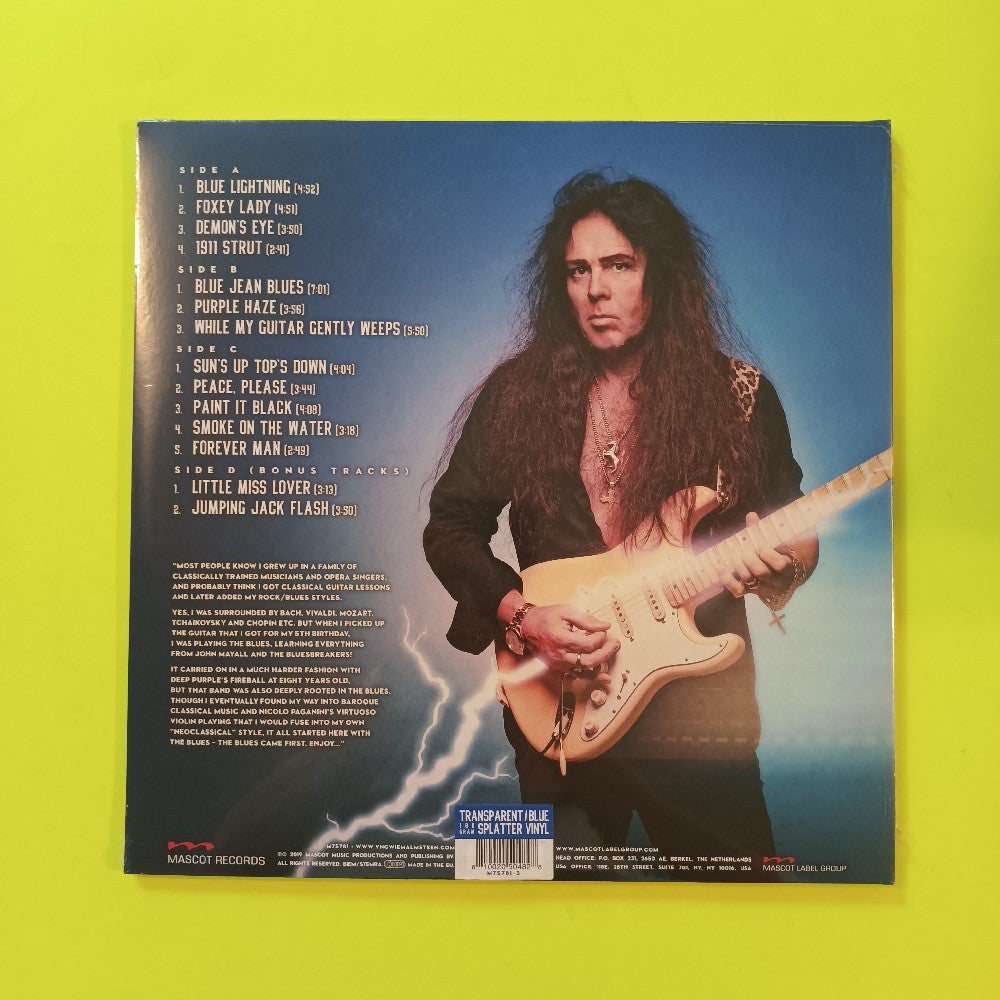 Yngwie Malmsteen - Blue Lightning TRANSPARENT / BLUE SPLATTER - 2021 - M75781 - New - Sealed - Vinyl