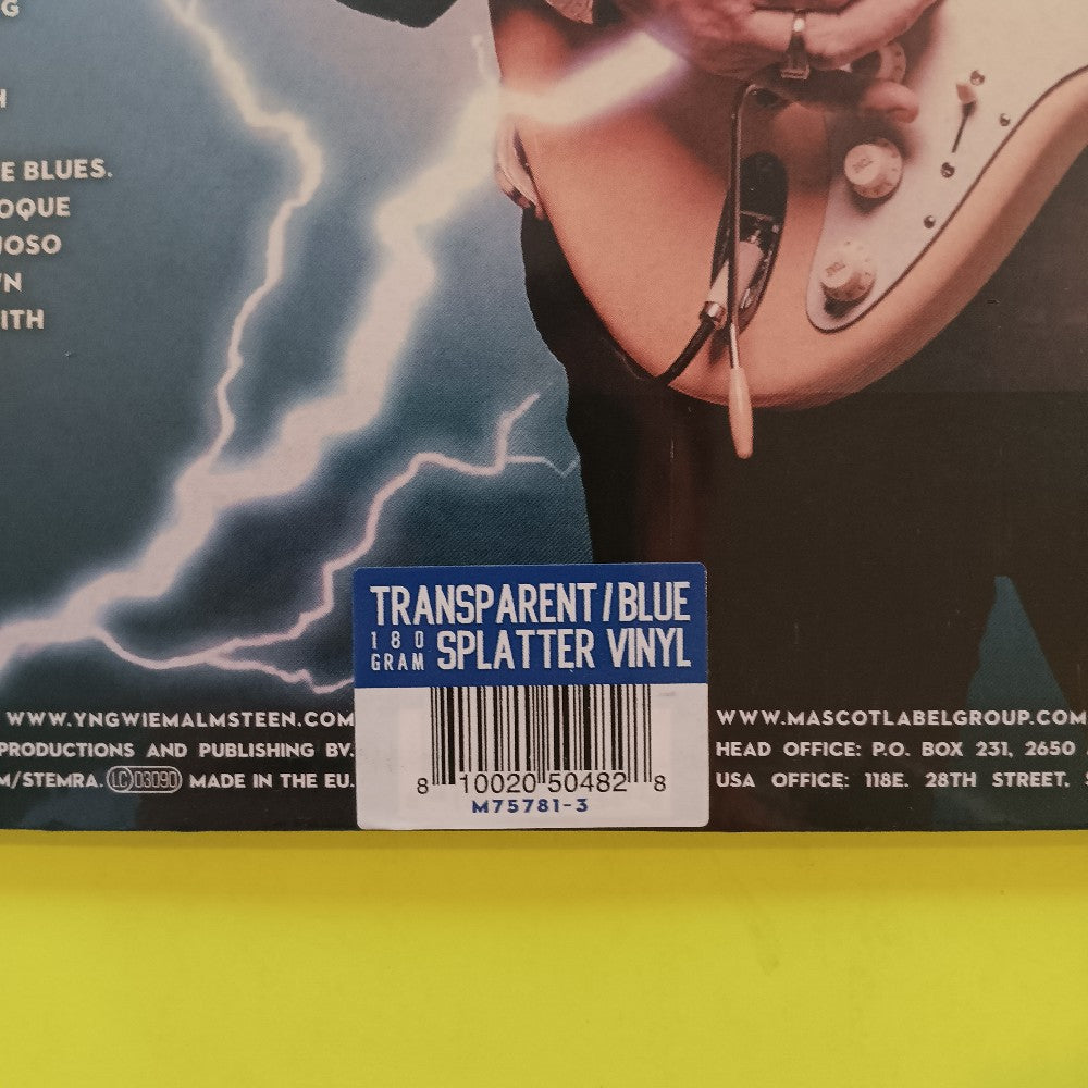 Yngwie Malmsteen - Blue Lightning TRANSPARENT / BLUE SPLATTER - 2021 - M75781 - New - Sealed - Vinyl