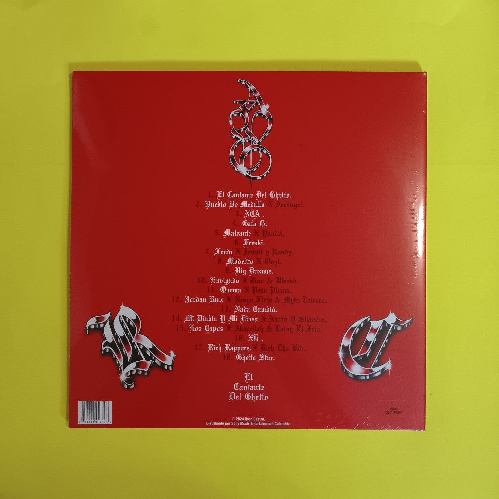 Ryan Castro - El Cantante Del Ghetto RED & BLACK 2LP - 2024 - New - Sealed - Vinyl