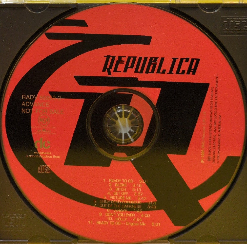 Republica - Republica - 1996 - RADV 66899-2 - Used - EX - CDs - Promo/Advance Copy