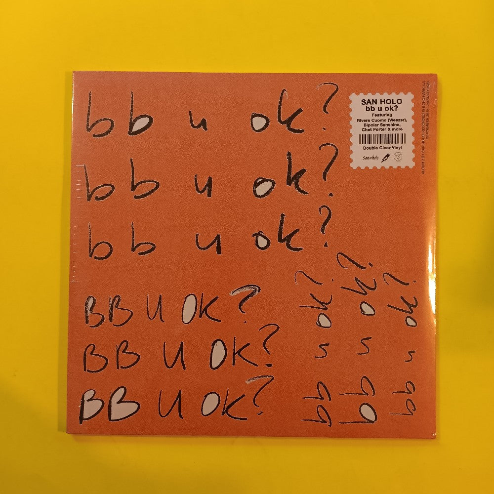 San Holo - Bb U Ok? 2LP CLEAR VINYL - 2021 - COUNT210 - New - Sealed - Vinyl