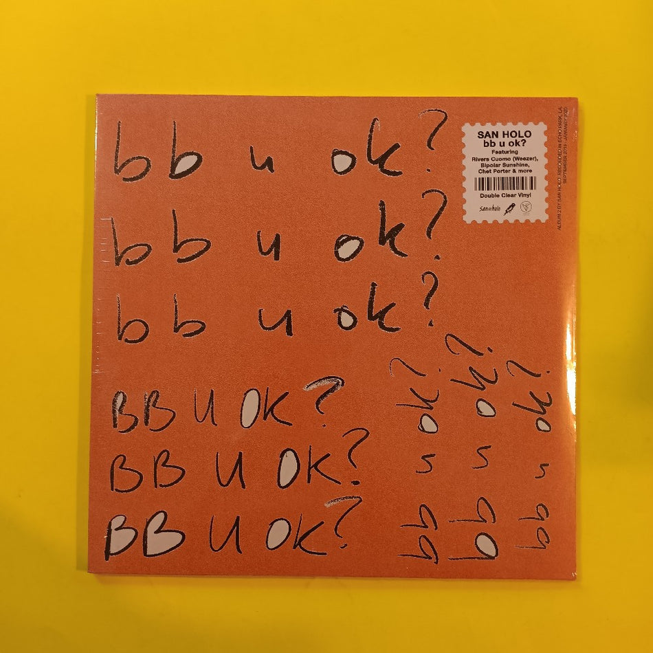 San Holo - Bb U Ok? 2LP CLEAR VINYL - 2021 - COUNT210 - New - Sealed - Vinyl