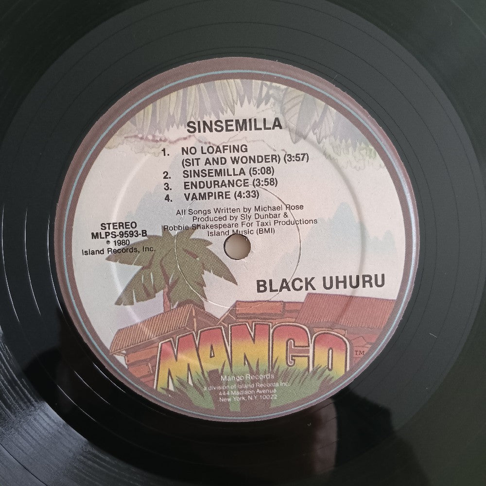 Black Uhuru - Sinsemilla - 1980 - MLPS 9593 - Used - VG++ - Vinyl