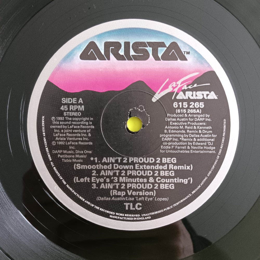 TLC - Ain't 2 Proud 2 Beg 12" UK - 1992 - 615 265 - Used - VG++ - Vinyl