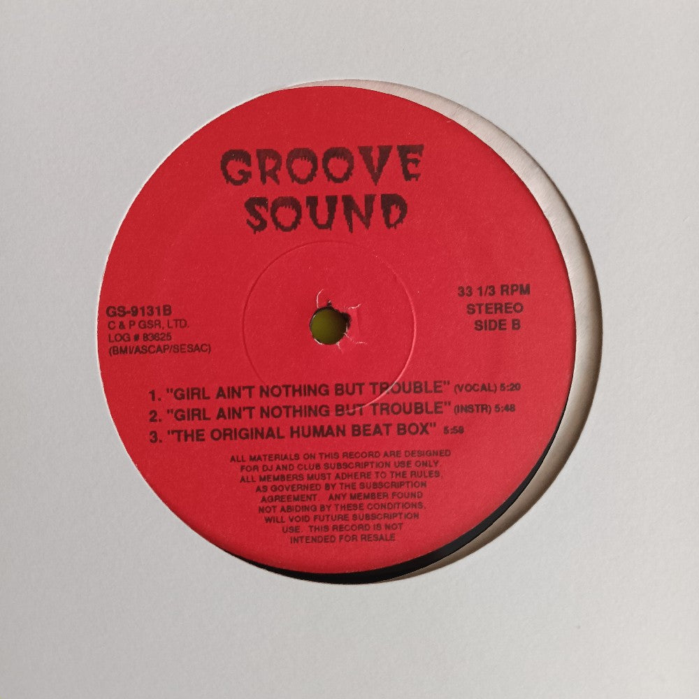 Groove Sound - The Show / Girl Ain't Nothing But Trouble 12" - GS-9131 - Used - VG++ - Vinyl