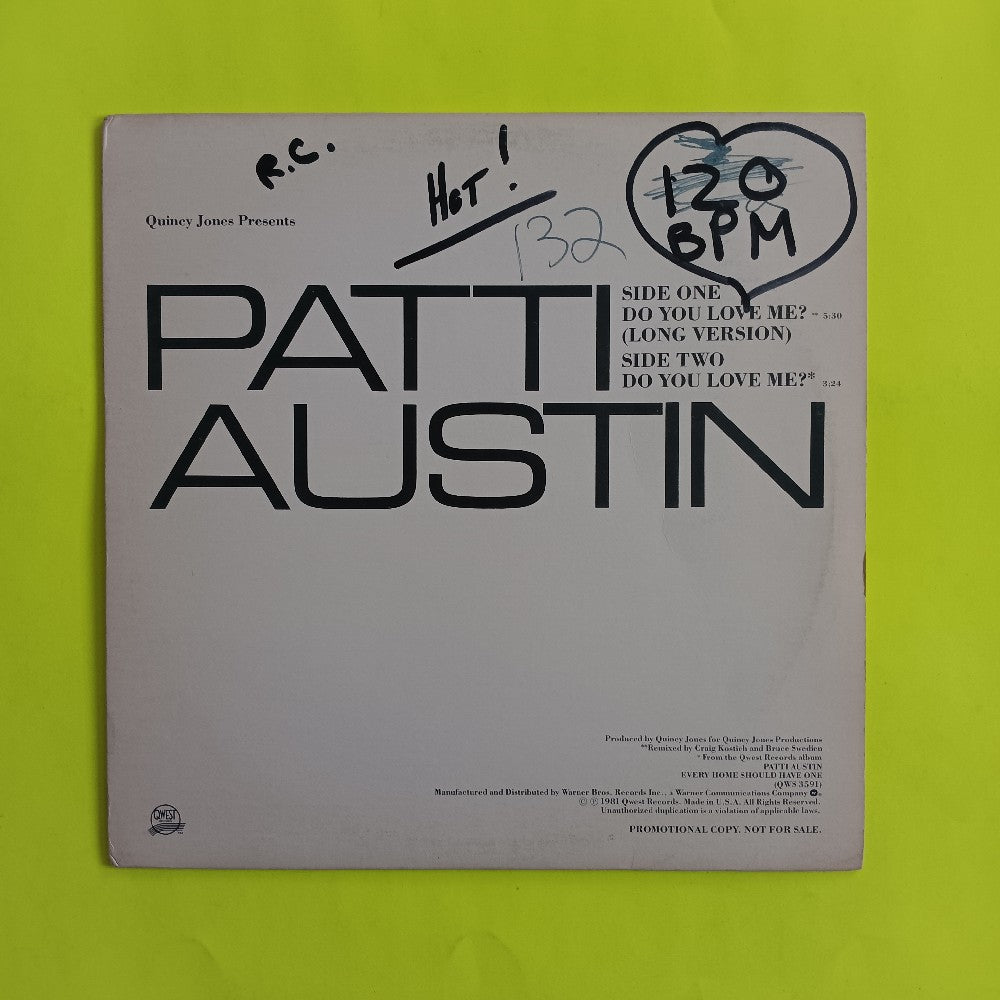 Patti Austin - Do You Love Me? 12" PROMO - 1981 - PRO-A-967 - Used - VG++ - Vinyl