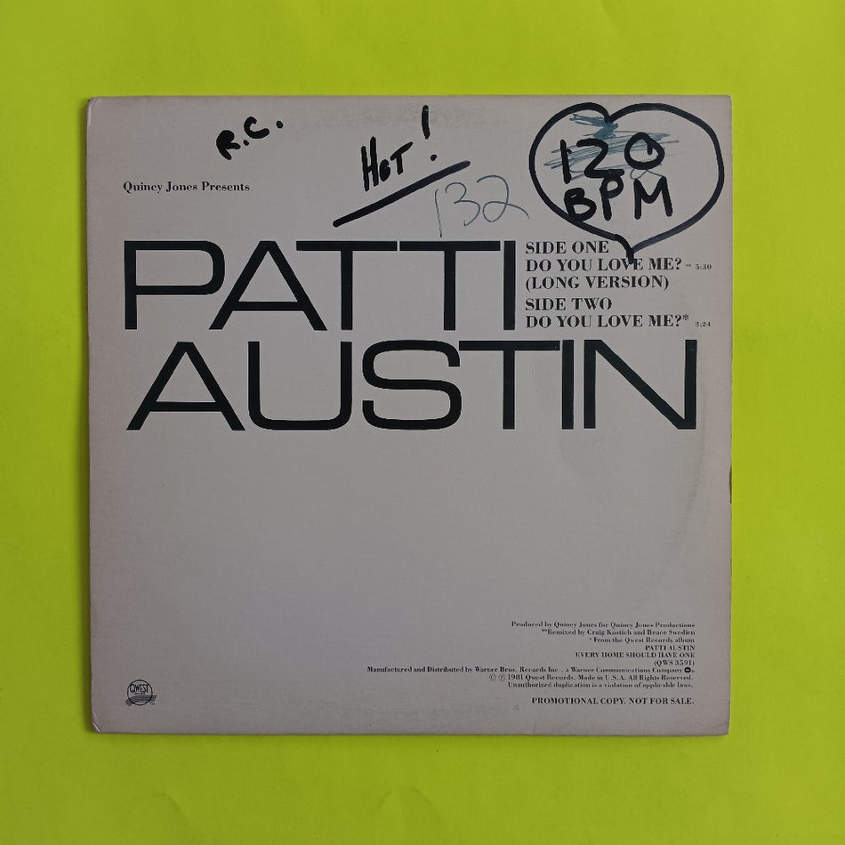 Patti Austin - Do You Love Me? 12" PROMO - 1981 - PRO-A-967 - Used - VG++ - Vinyl