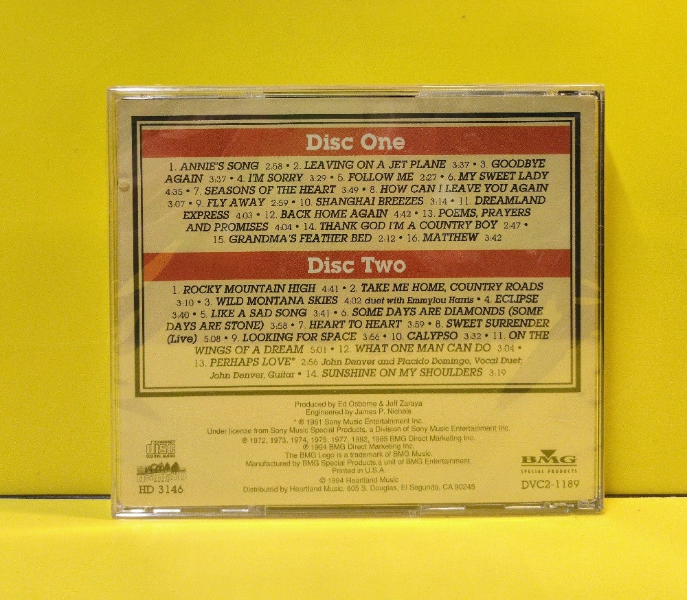 John Denver - The Very Best Of John Denver - 1994 - HD 3146 / DVC2-1189 - New - Sealed - CDs - 2xCD