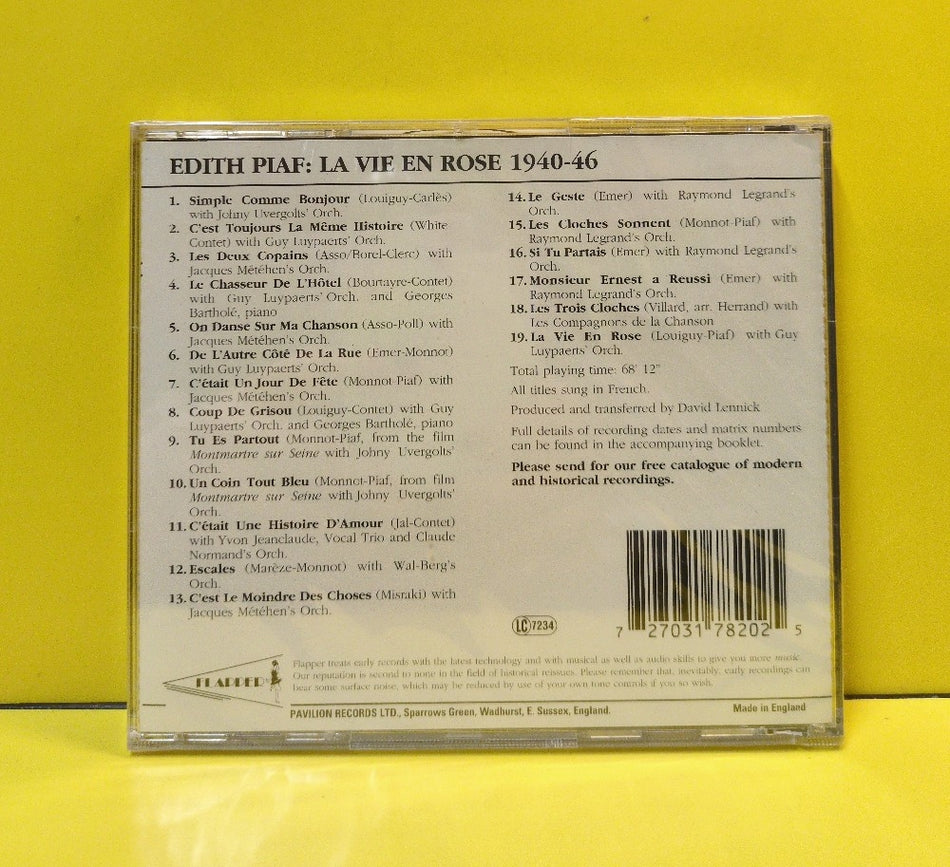 Edith Piaf - 1940-46 La Vie En Rose  - 1997 - PAST CD 7820 - New - Sealed - CDs - UK Import