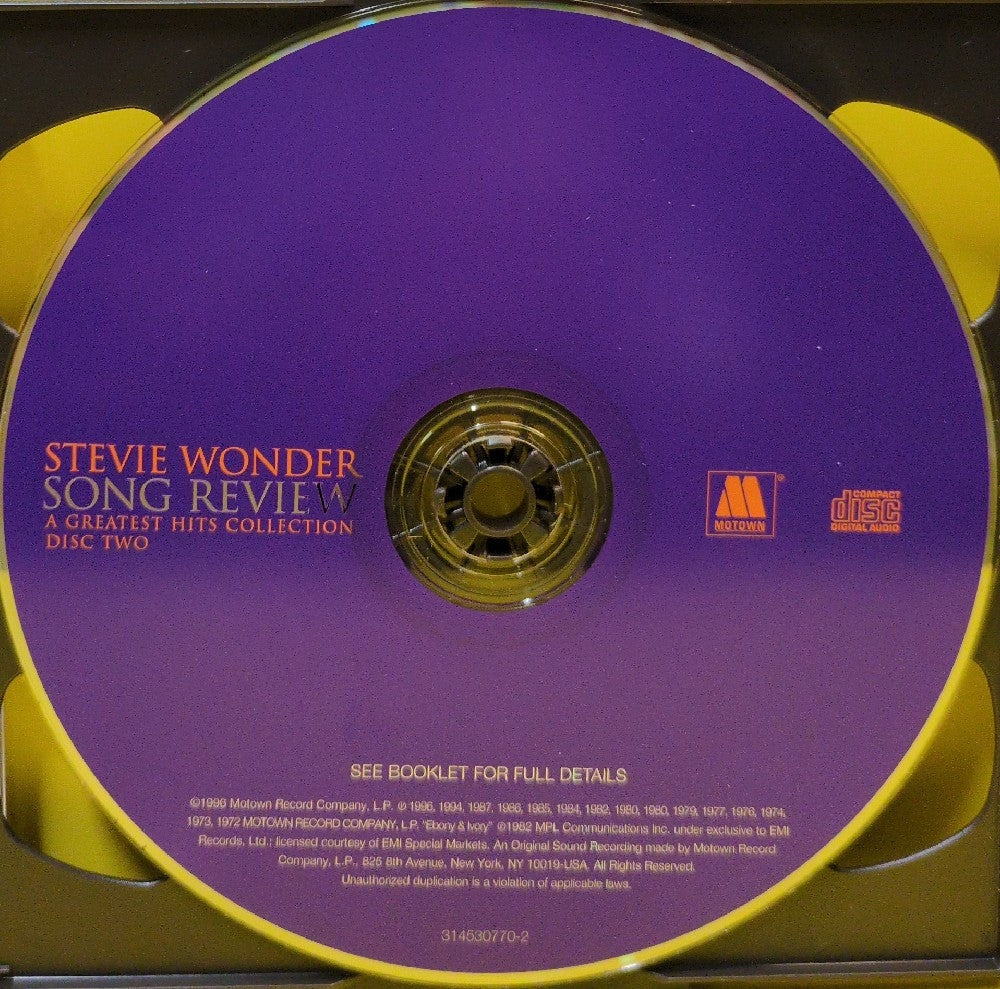 Stevie Wonder - Song Review (A Greatest Hits Collection) - 1996 - 314530767-2 - Used - EX - CDs - 2xCD
