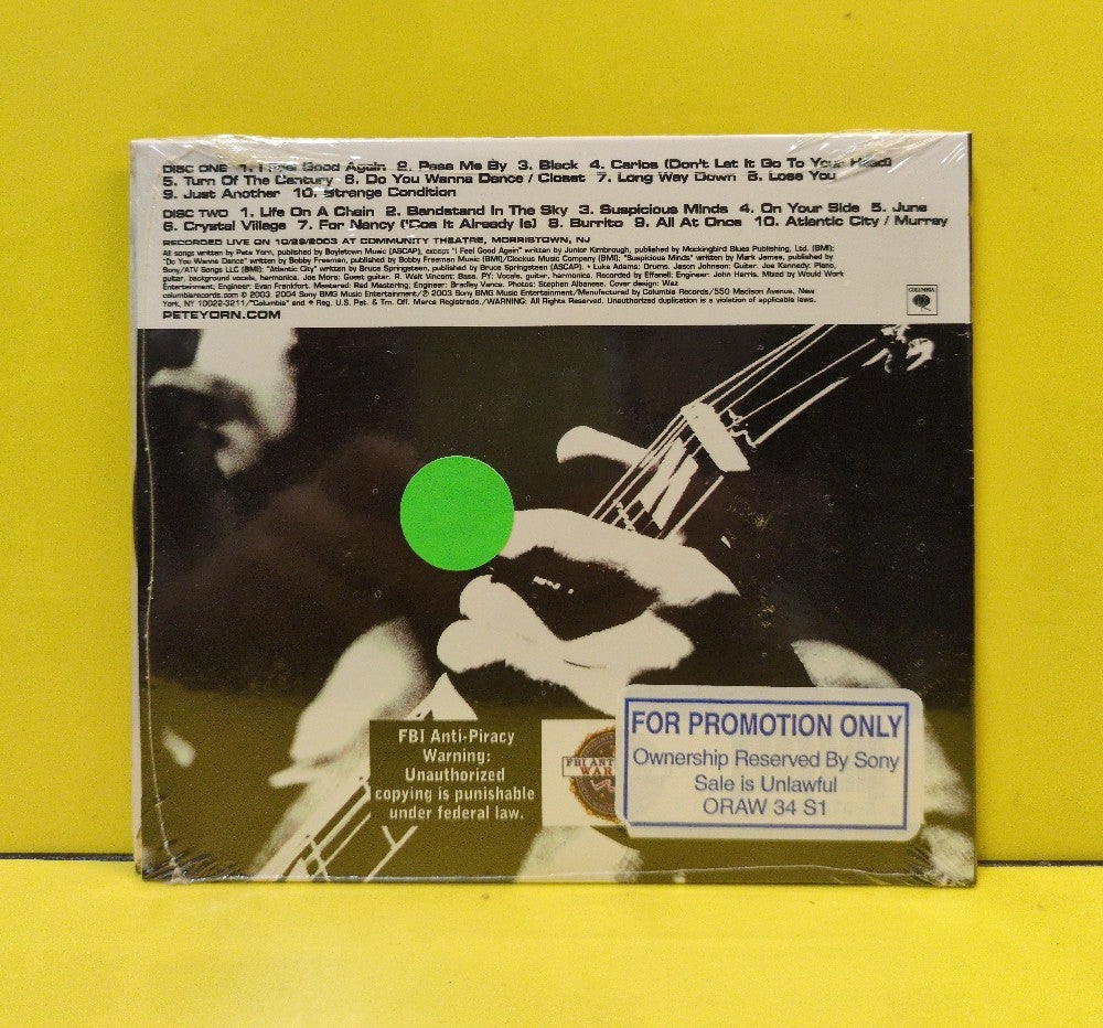 Pete Yorn - Live From New Jersey - 2004 - C2K 93574 - New - Sealed - CDs - Promo