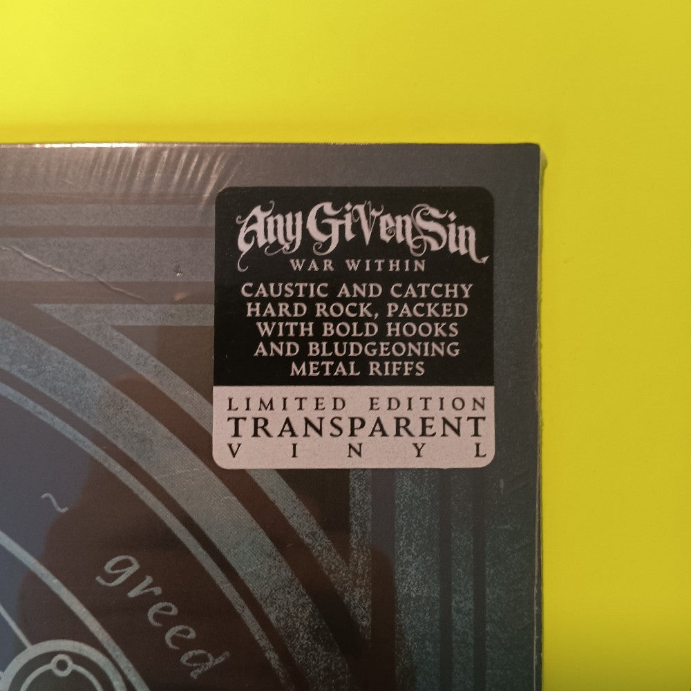 Any Given Sin - War Within TRANSPARENT VINYL - 2023 - M76651 - New - Sealed - Vinyl