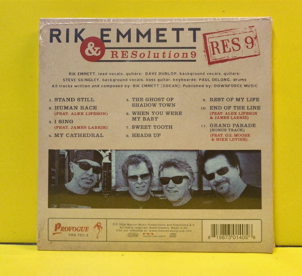 Rik Emmett & RESolution9 - RES 9 - 2016 - PRD 7511 2 - New - Sealed - CDs