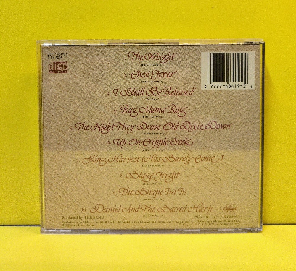 The Band - Anthology Volume I - CDP 7 48419 2 - Used - EX - CDs Reissue