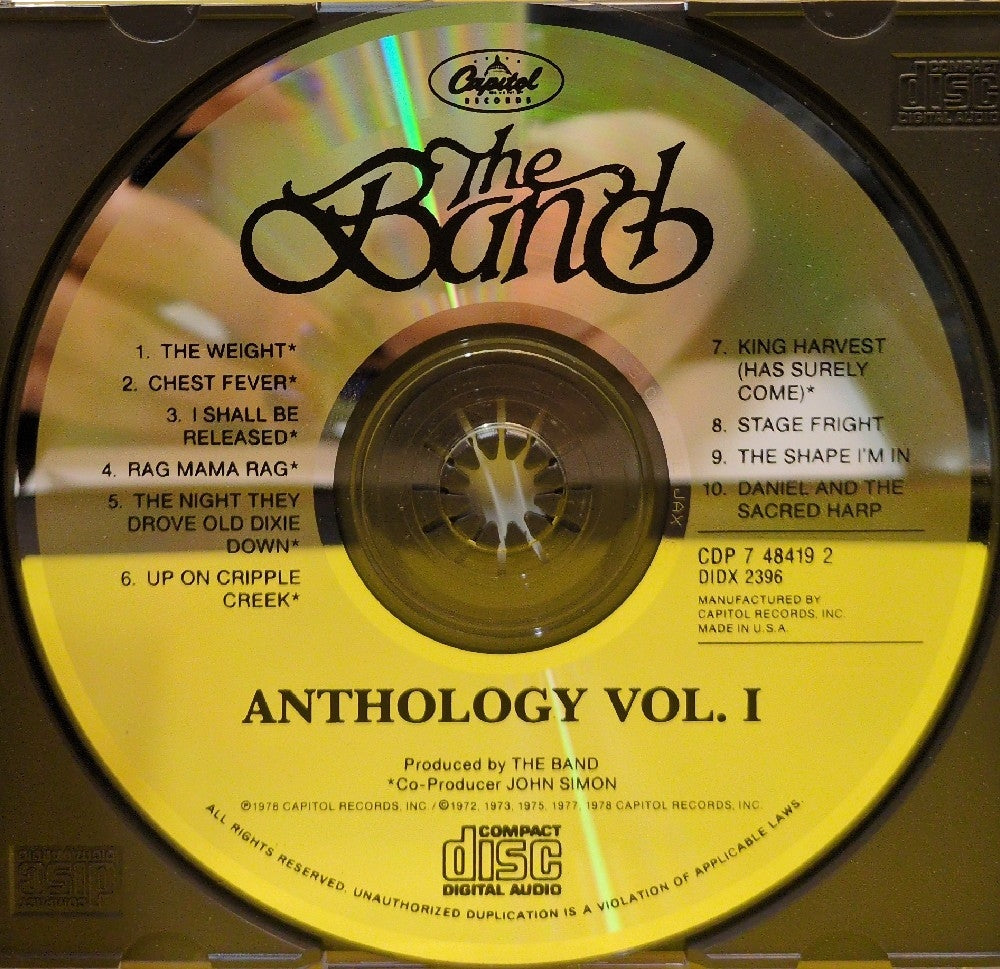The Band - Anthology Volume I - CDP 7 48419 2 - Used - EX - CDs Reissue