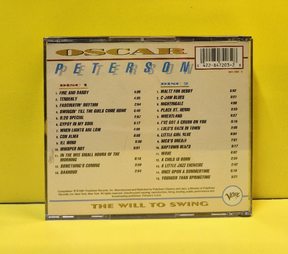 Oscar Peterson - The Will To Swing - 1991 - 847 203-2 - Used - EX - CDs - 2xCD