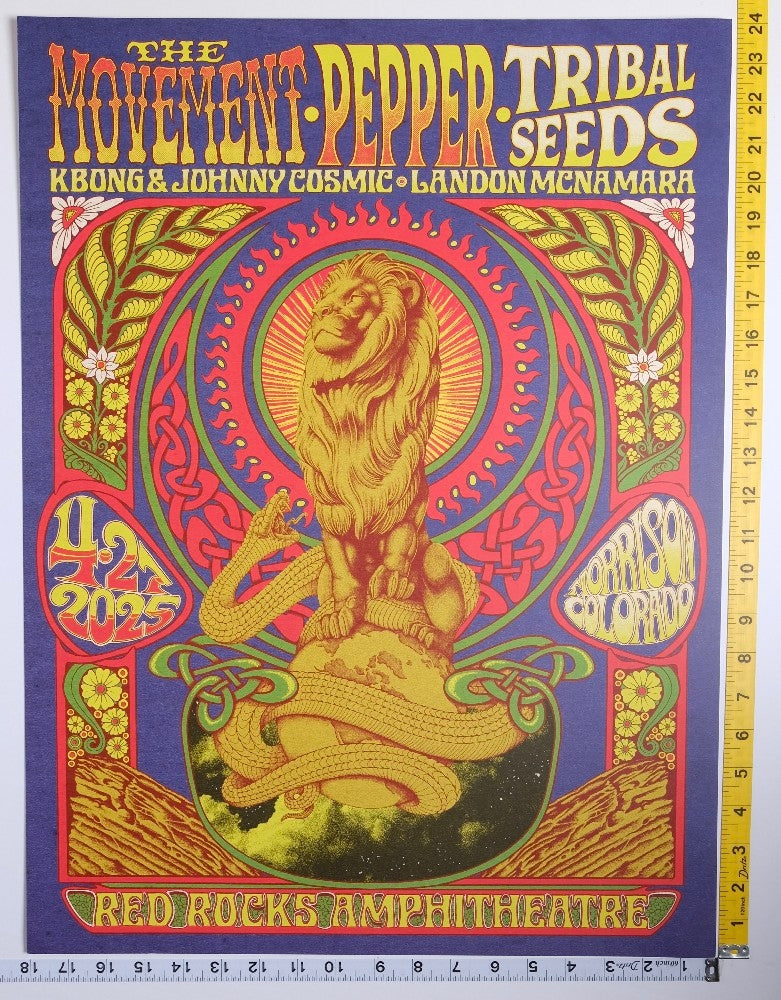 The Movement Pepper Tribal Seeds - Red Rocks Amphitheatre Concert Poster - 2025 - New - Art