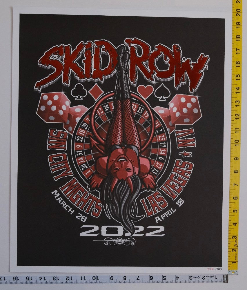 Skid Row - Sin City Nights 2022 /300 Poster - 2022 - New - Art