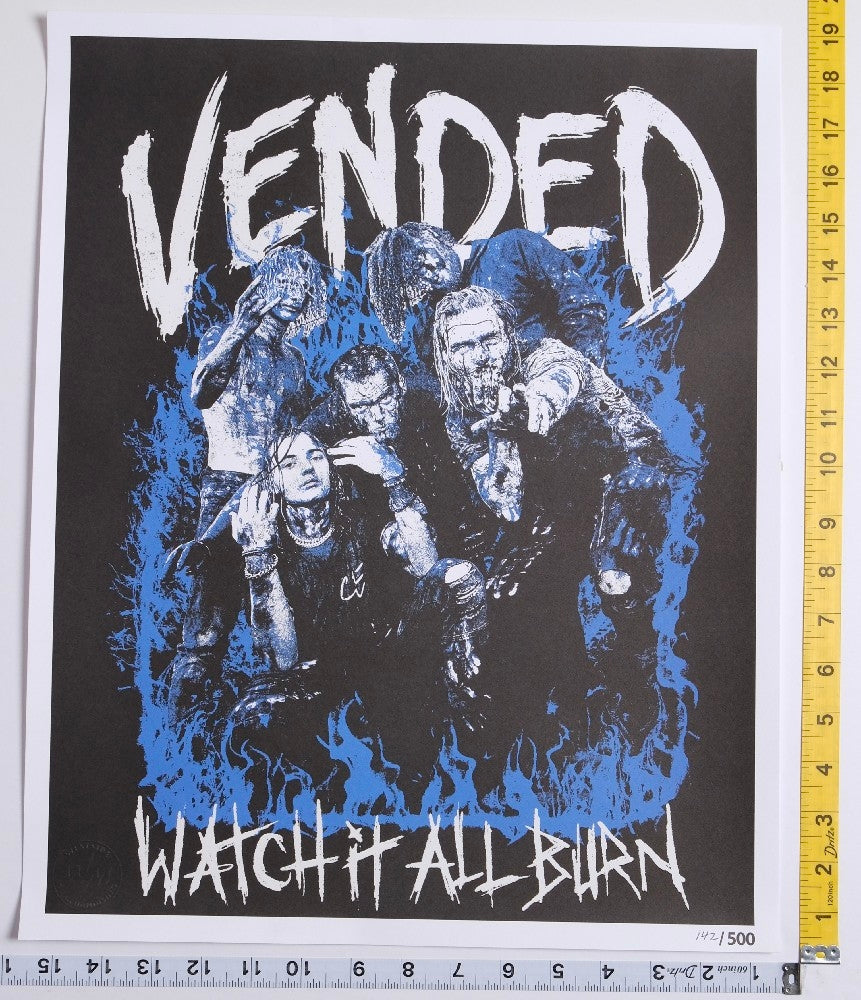 Vended  - Watch It All Burn /500 Limited Poster - 2021 - New - Art