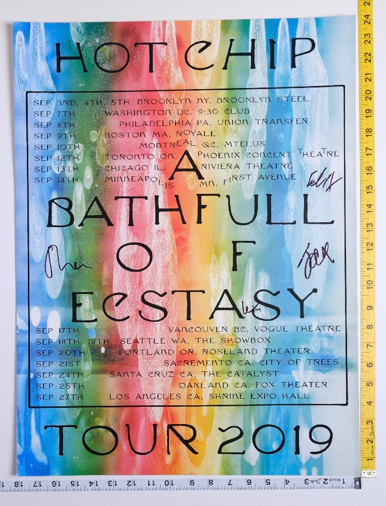 Hot Chip - A Bathfull Of Ecstacy Tour SIGNED Poster - 2019 - New - Art
