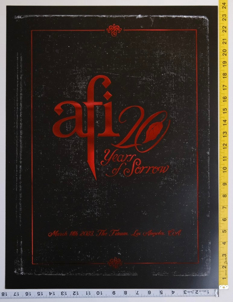 AFI - 20 Years Of Sorrow / The Forum Concert Poster - 2023 - New - Art